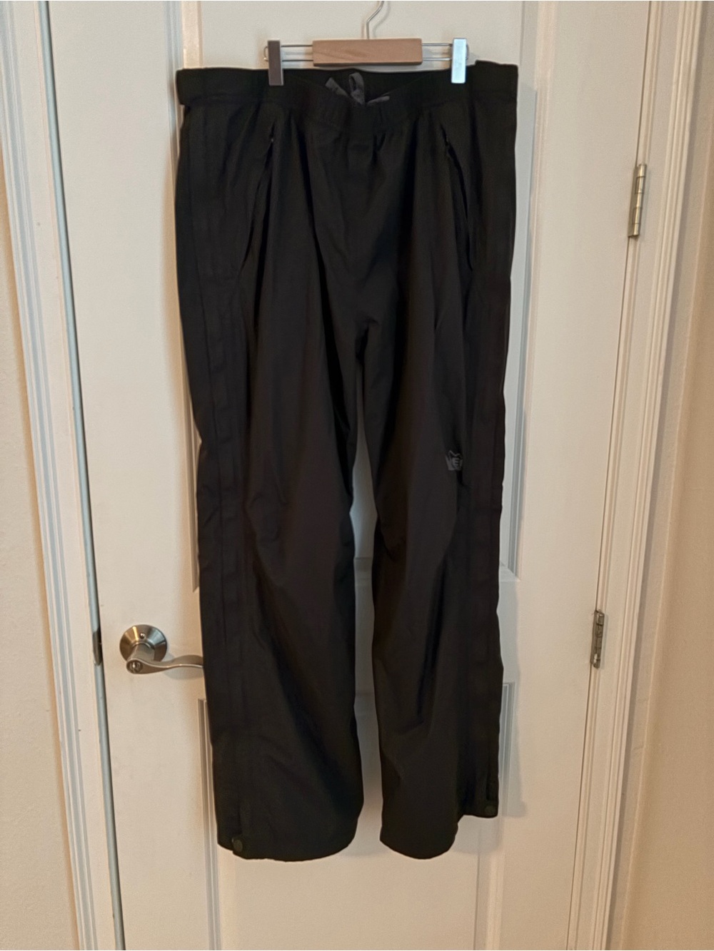 REI Co-op Rainier Full Zip Rain Pants Peak 2.5L Men’s Large Black Pockets